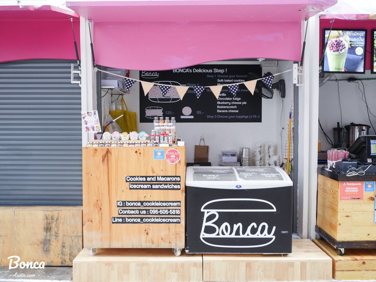 曼谷甜點  Pinkplanter X Bonca Cafe 馬卡龍冰淇淋 暹羅商圈美食