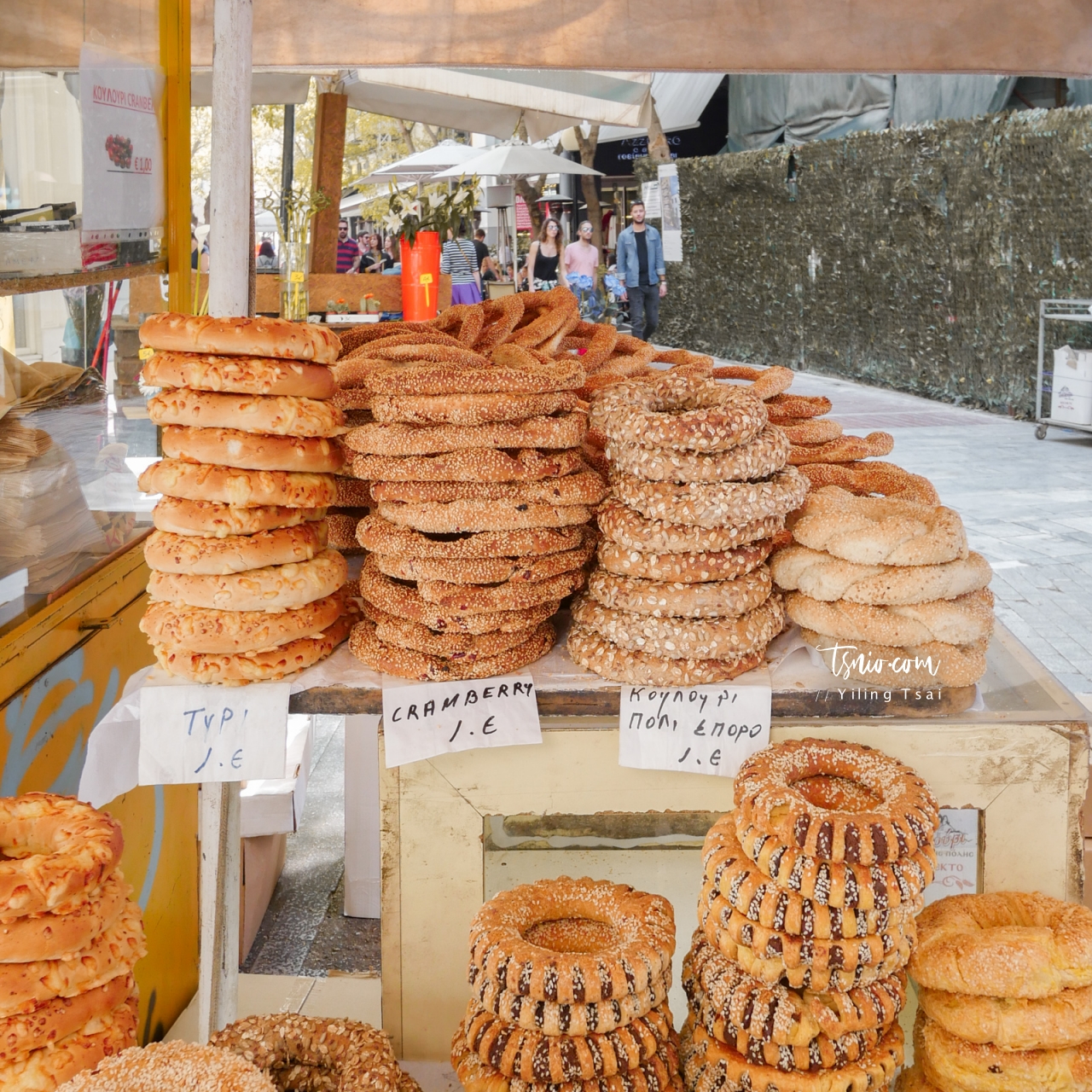 希臘傳統美食 Koulouri 希臘芝麻餅甜甜圈 雅典街頭小吃