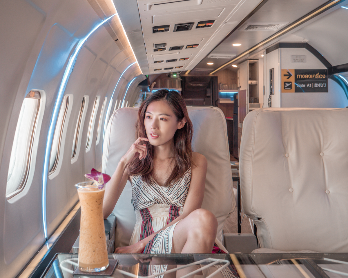 泰國曼谷咖啡廳｜MD-82 Cafe：退役飛機改造豪華機艙環境，泰國飛機咖啡廳