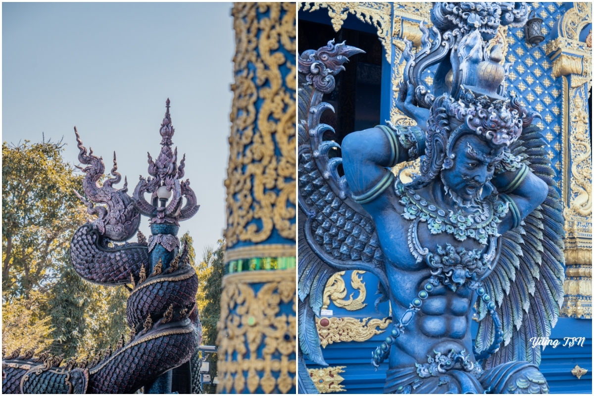 泰國清萊景點｜舞虎寺清萊藍廟：迷幻絢爛卻莊靜祥和，讓人讚嘆的佛教藝術